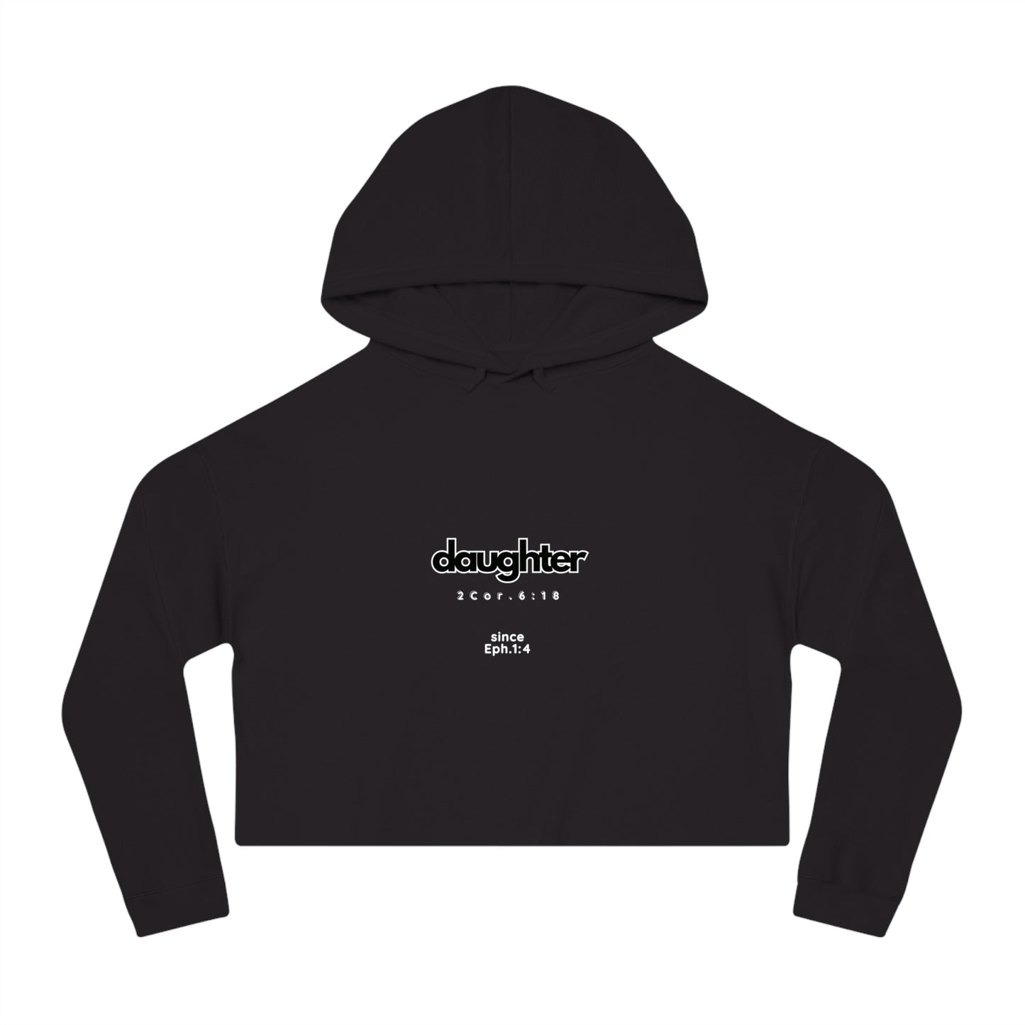 daughter’s outline font Cropped Hooded Sweatshirt