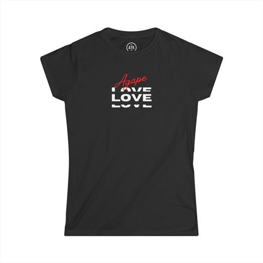 Agape Love Women's Softstyle Tee - Blk